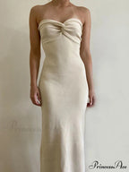 Backless Twist Knitted Fashion Outfits Maxi Dress