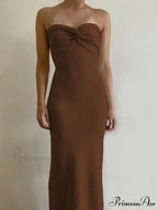 Backless Twist Knitted Fashion Outfits Maxi Dress