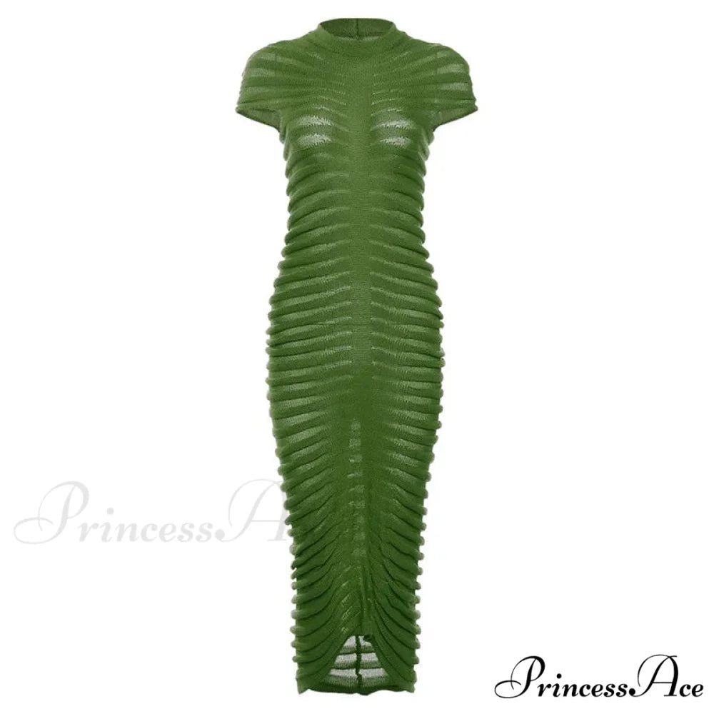 Backless V Neck Gown Maxi Dress