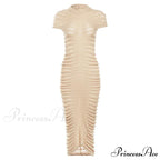 Backless V Neck Gown Maxi Dress