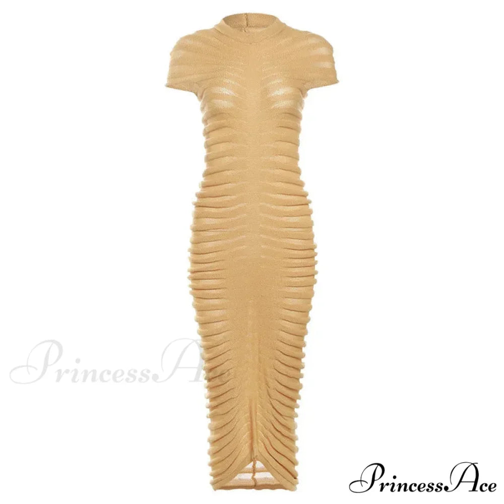 Backless V Neck Gown Maxi Dress