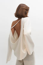 Backless Loose Fit Knit Blouse
