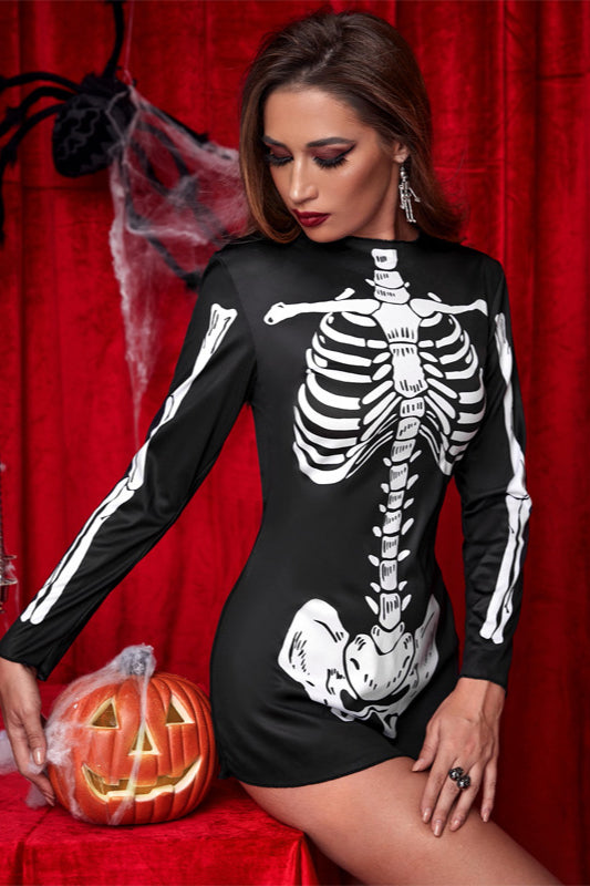 Sexy Skeleton Party Bodycon Mini Dress