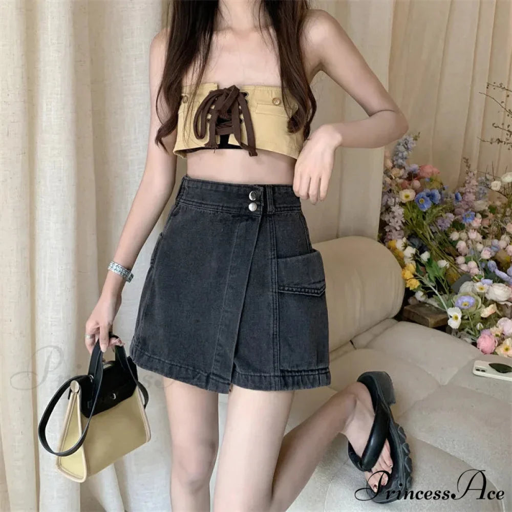 Baggy Denim Trousers Fashion Skirt