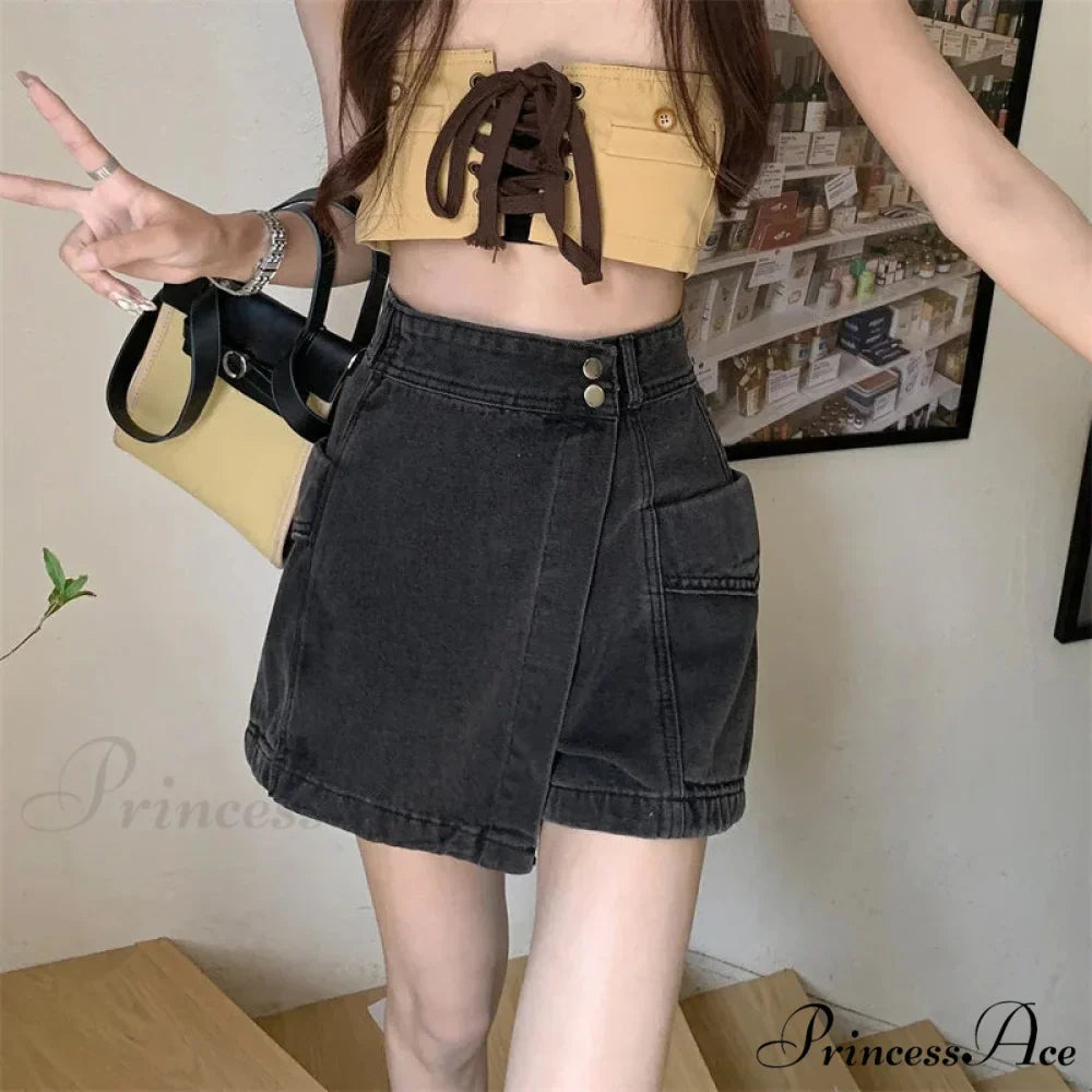 Baggy Denim Trousers Fashion Skirt