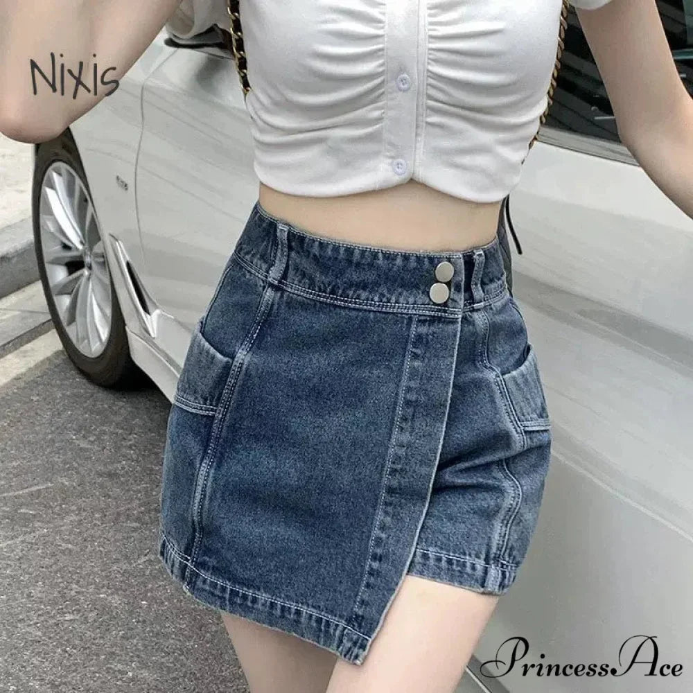 Baggy Denim Trousers Fashion Skirt