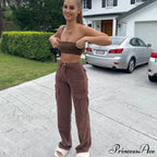 Baggy Jeans 90s Brown Women Vintage Streetwear