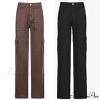 Baggy Jeans 90s Brown Women Vintage Streetwear