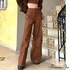 Baggy Jeans 90s Brown Women Vintage Streetwear
