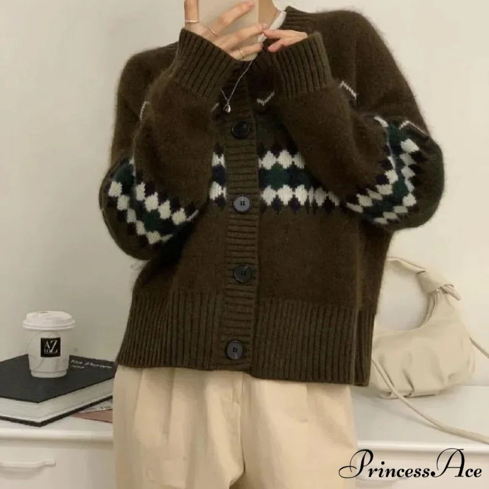 Baggy round-neck Professional Woman Cardigan