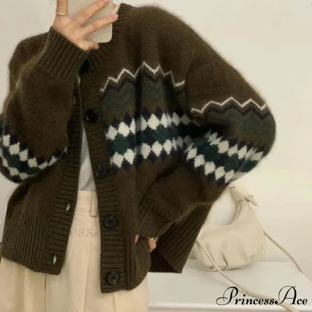 Baggy round-neck Professional Woman Cardigan