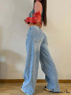 Baggy Straight Autumn Y2k Korean Fashion Streetwear High Waist Casual Denim Fashionable Jean