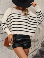 Baggy Striped Knitted Sweet Jumper
