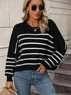 Baggy Striped Knitted Sweet Jumper