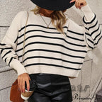 Baggy Striped Knitted Sweet Jumper