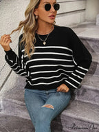 Baggy Striped Knitted Sweet Jumper