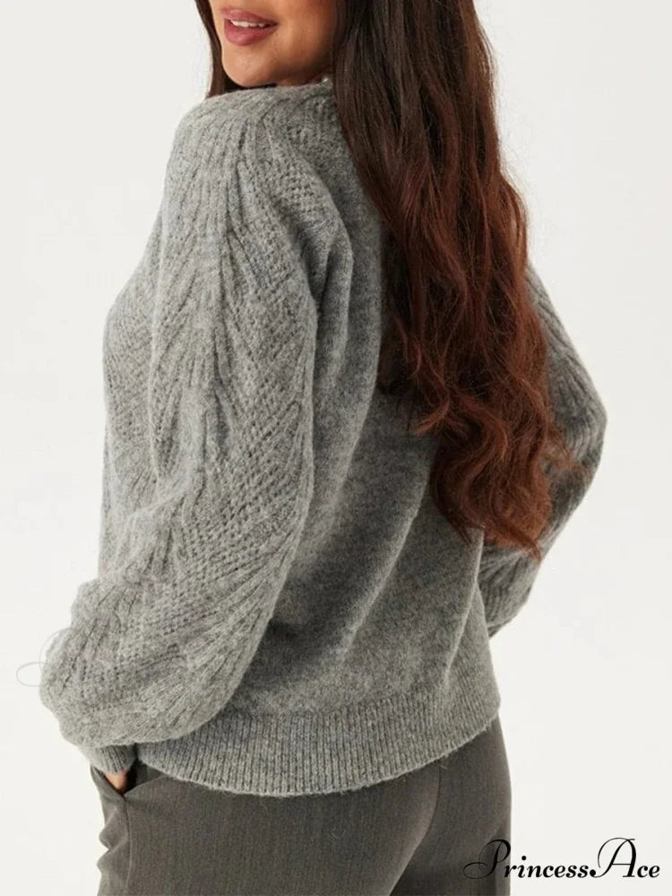 Baggy V-neck Deep Button Cardigan