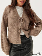 Baggy V-neck Deep Button Cardigan