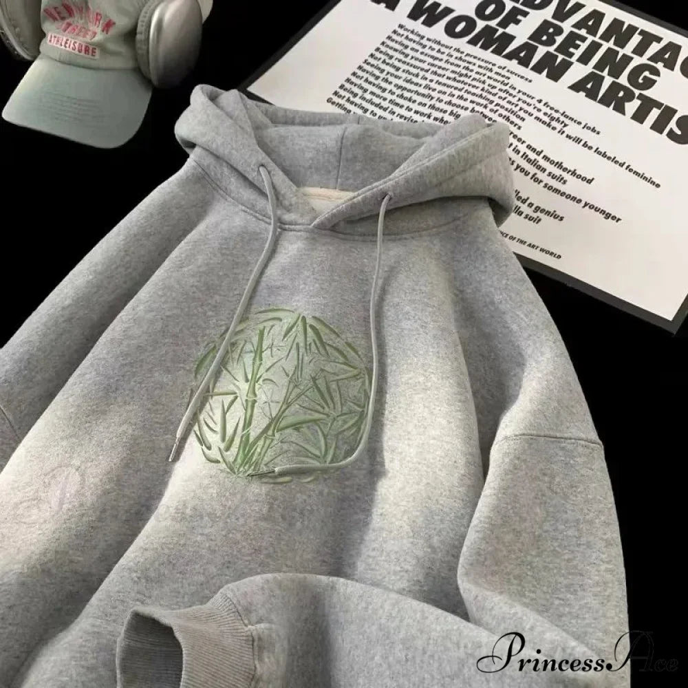 Bamboo Design Casual Y2K Hoodie