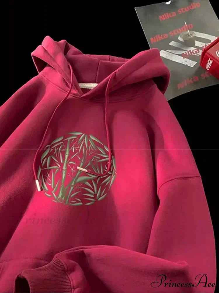 Bamboo Design Casual Y2K Hoodie