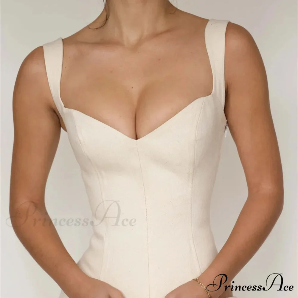 Bare-Shoulder Deep V Crop Top