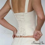 Bare-Shoulder Deep V Crop Top