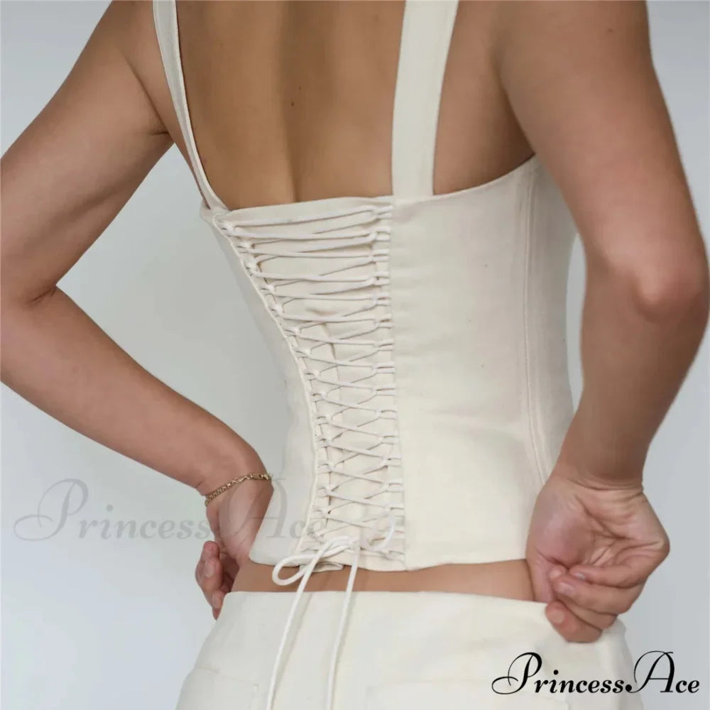 Bare-Shoulder Deep V Crop Top