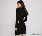 Basic Babe Ribbed Charming Knit Mini Dress