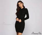 Basic Babe Ribbed Charming Knit Mini Dress