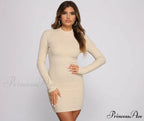 Basic Babe Ribbed Charming Knit Mini Dress