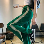 Basic Baggy Broad Leg Elastic Trousers
