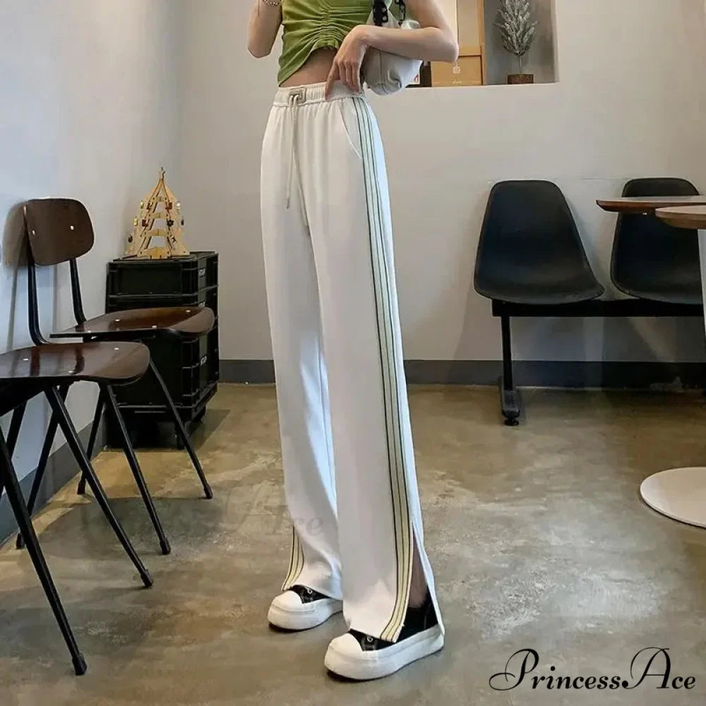 Basic Baggy Broad Leg Elastic Trousers