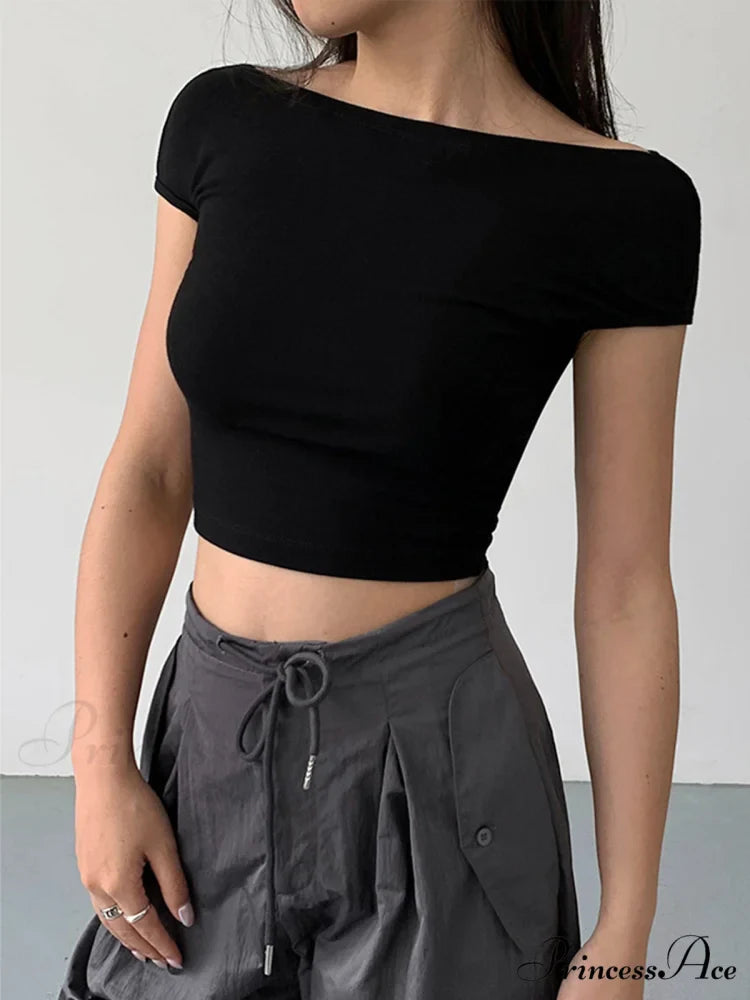 Basic Cap Graceful Sleeve Crop Shirt