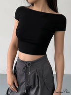 Basic Cap Graceful Sleeve Crop Shirt