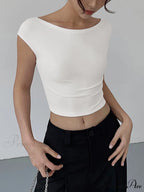 Basic Cap Graceful Sleeve Crop Shirt