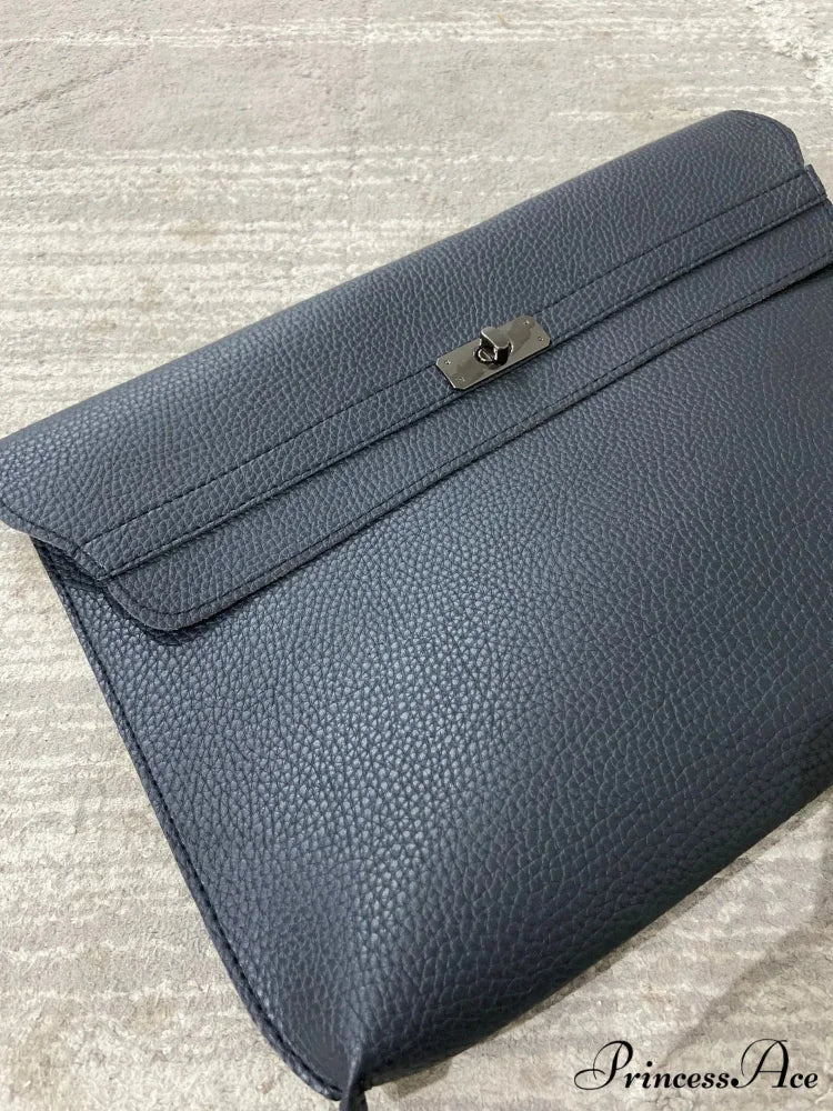 Basic Crimson Faux Leather Envelope Clutch Bag for Women