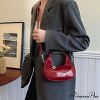 Basic Flexible Monochromatic Shoulder Messenger Handbag