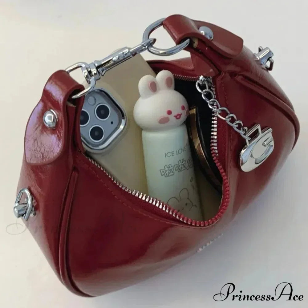 Basic Flexible Monochromatic Shoulder Messenger Handbag