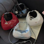 Basic Flexible Monochromatic Shoulder Messenger Handbag