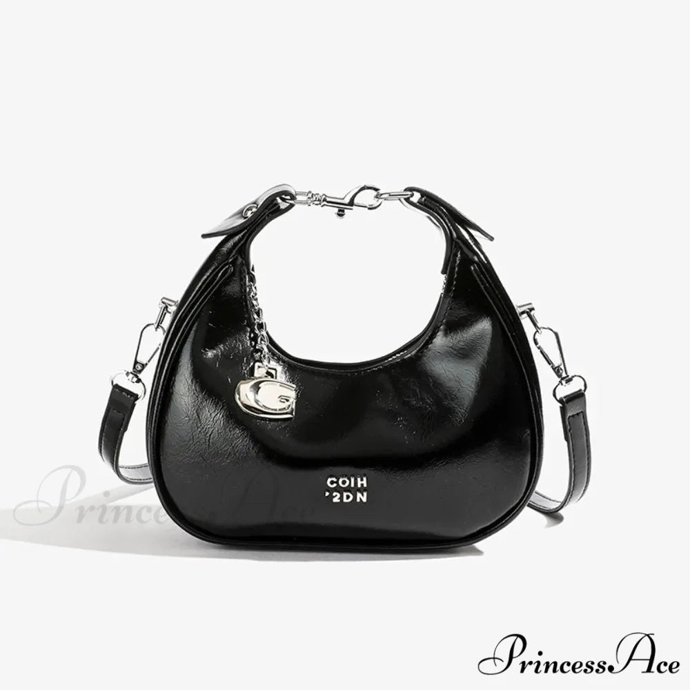 Basic Flexible Monochromatic Shoulder Messenger Handbag