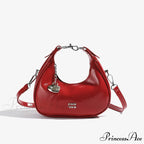 Basic Flexible Monochromatic Shoulder Messenger Handbag