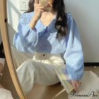 Basic Frills Solo Buttoned Ivory Top