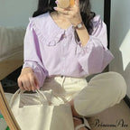 Basic Frills Solo Buttoned Ivory Top