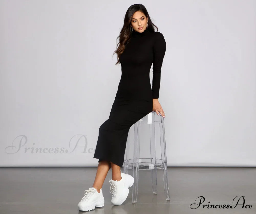 Basic Mood Ribbed Charming Knit Maxi Dress