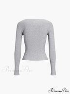 Basic Piping Graceful Long Sleeve Top
