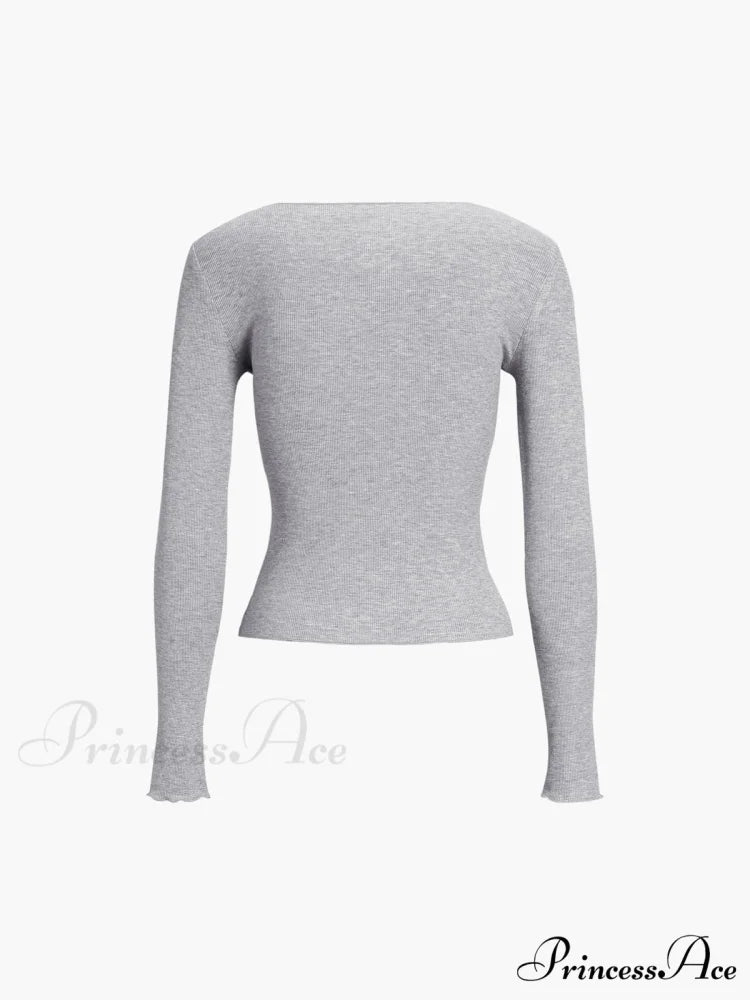 Basic Piping Graceful Long Sleeve Top