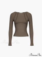 Basic Piping Graceful Long Sleeve Top