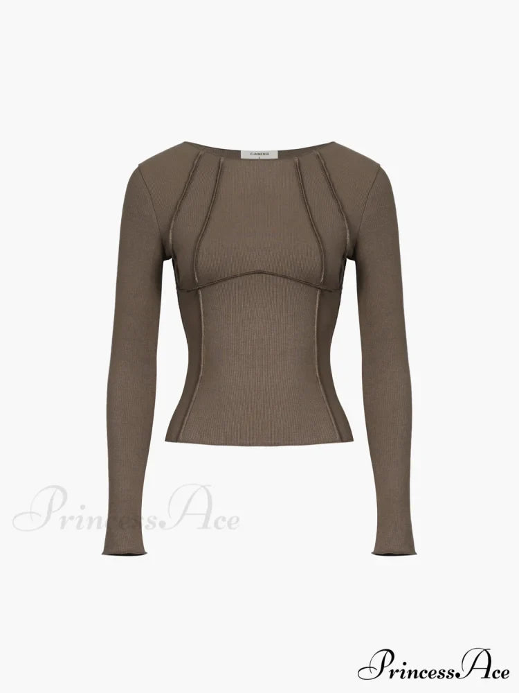 Basic Piping Graceful Long Sleeve Top
