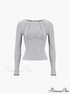 Basic Piping Graceful Long Sleeve Top