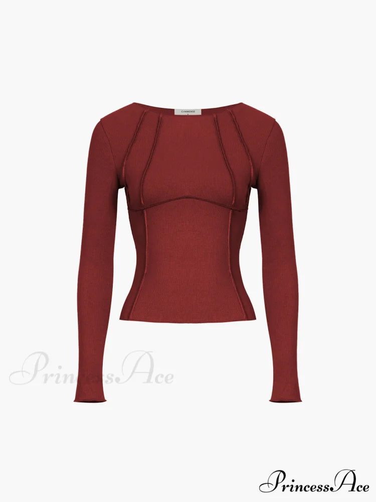 Basic Piping Graceful Long Sleeve Top